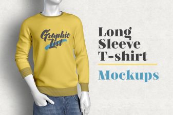 Free long sleeve t-shirt mockup 5