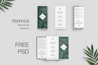 Free trifold brochure mockup 2